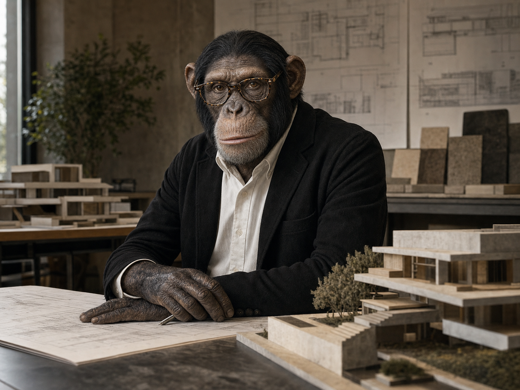 Ralph Only at the studio model bench.