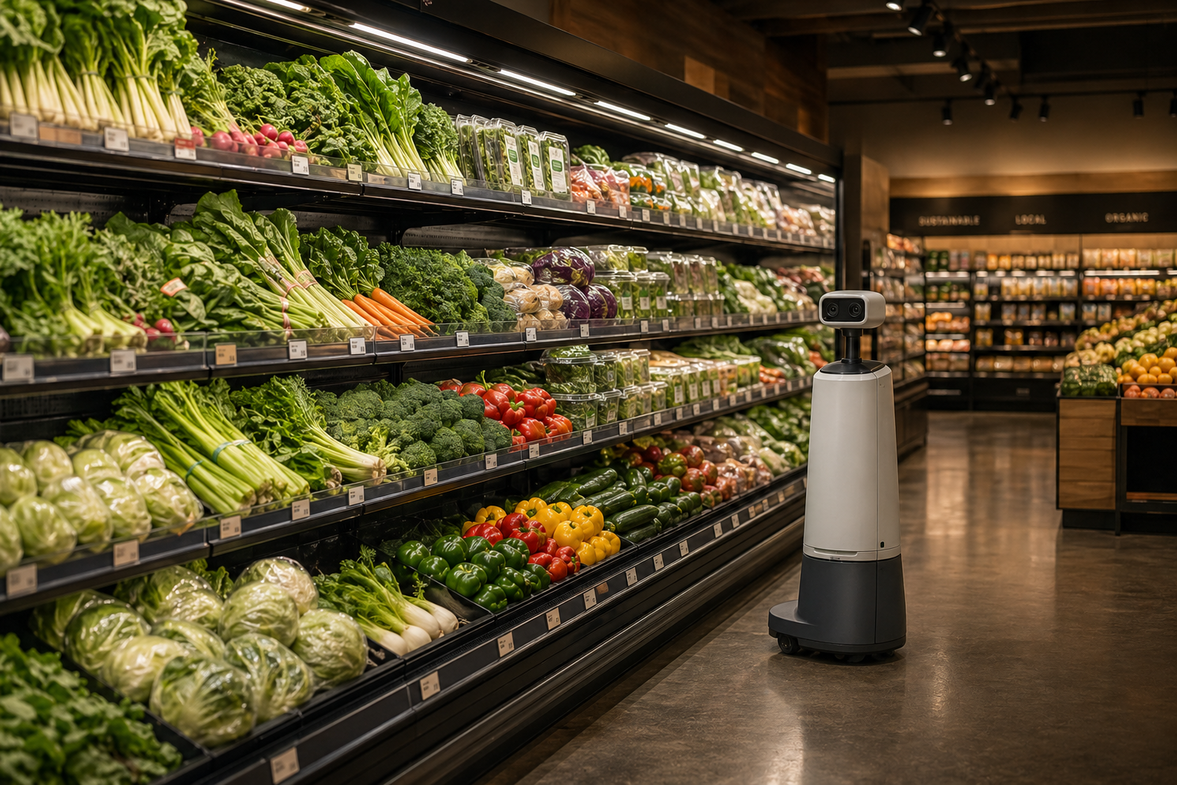 OnlyBot scanning a grocery aisle